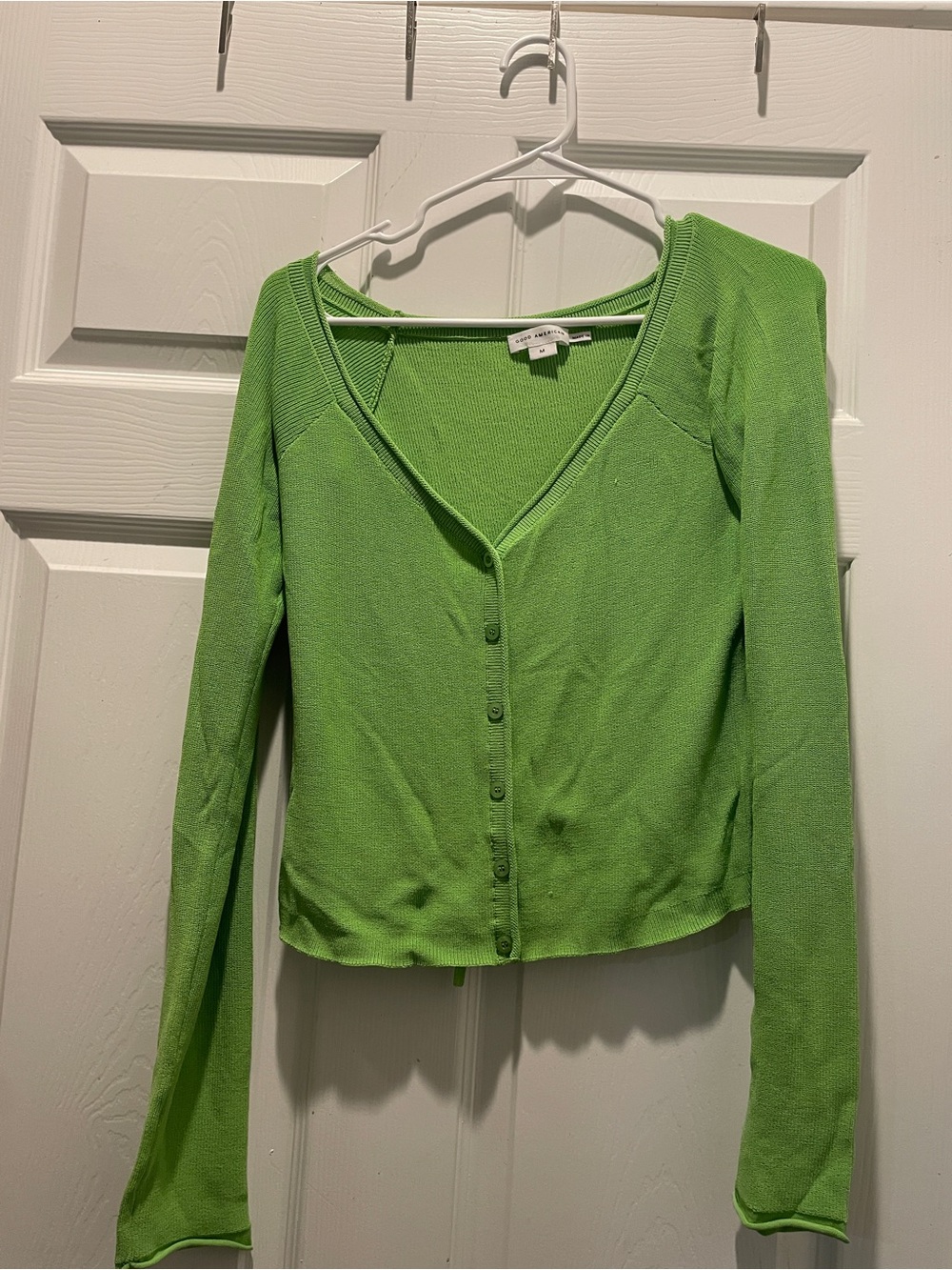 Good American Green Button-Front Women's Top/cardigan